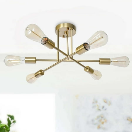 RRTYO 6 - Light Modern Metal 23.62 Sputnik Semi-Flush Mount Ceiling Light Light Brass Polished Brass
RRTYO 6 - Light Modern Metal 23.62 Sputnik Semi-Flush Mount Ceiling Light Light Brass Polished Brass