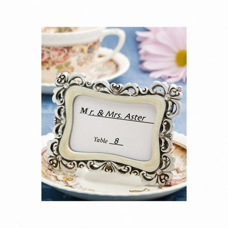 Elegant pewter and crystal swirl design placecard frames Our price is for 3 units - 2x3, 2x3 By Fashioncraft-Excello