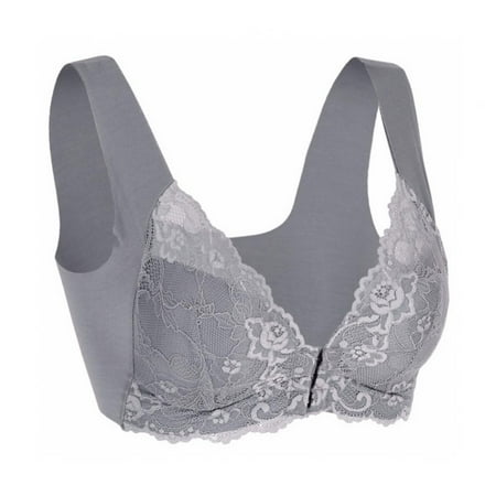 Plus Size Front Closure Wireless Comfort Bra for Women