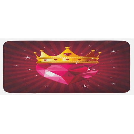 Diamond Kitchen Mat Crystal Love Heart Diamond Wearing Crown Cartoon Queen on Radial Background Plush Decorative Kitchen Mat with Non Slip Backing 47 X 19 Pink and Yellow by Ambesonne
Diamond Kitchen Mat Crystal Love Heart Diamond Wearing Crown Cartoon Queen on Radial Background Plush Decorative Kitchen Mat with Non Slip Backing 47 X 19 Pink and Yellow by Ambesonne