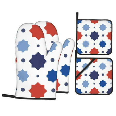 XMXT Heat Resistant Oven Mitts and Pot Holders Sets Flat Americana Geometric Oven Mitt Hot Pads Kitchen Cooking BBQ Gloves 4 Pcs
XMXT Heat Resistant Oven Mitts and Pot Holders Sets Flat Americana Geometric Oven Mitt Hot Pads Kitchen Cooking BBQ Gloves 4 Pcs