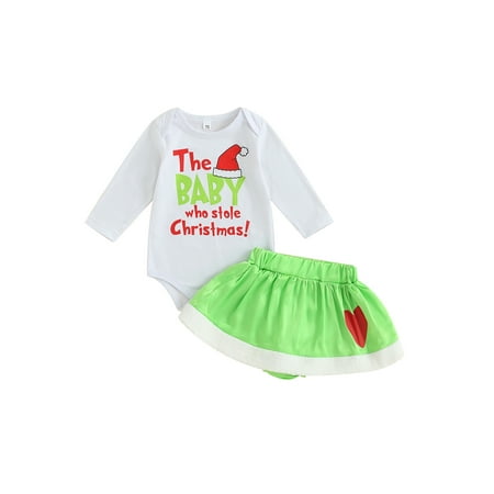 Sprifallbaby Baby Girls Christmas Outfits Letter Print Long Sleeves Romper and Elastic Skirt 2Pcs Clothes for Autumn Winter 0-24M
Sprifallbaby Baby Girls Christmas Outfits Letter Print Long Sleeves Romper and Elastic Skirt 2Pcs Clothes for Autumn Winter 0-24M
