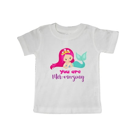 Inktastic You Are Mermazing Mermaid With Pink Hair Gift Baby Girl T-Shirt