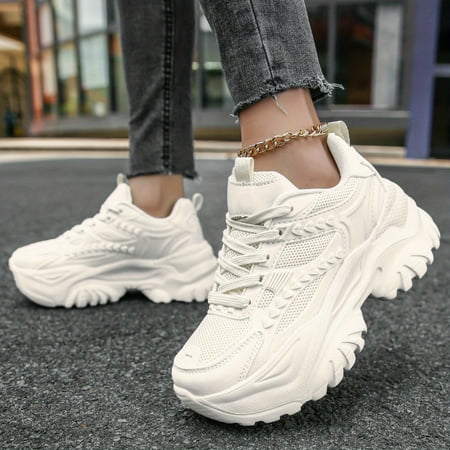 SHENZHYIXINC Breathable Chunky Sneakers for Women Casual Lace Up Solid Color Low Top Outdoor Shoes Comfortable Mesh Walking Shoes
SHENZHYIXINC Breathable Chunky Sneakers for Women Casual Lace Up Solid Color Low Top Outdoor Shoes Comfortable Mesh Walking Shoes