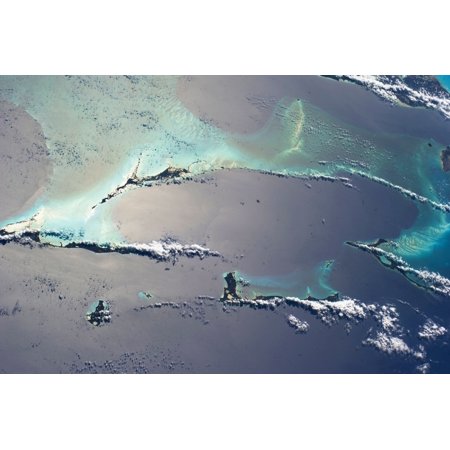 Satellite view of islands Bahamas Poster Print by Panoramic Images (36 x 24)