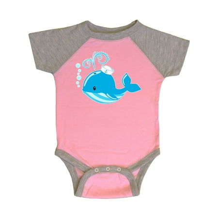 Inktastic Cute Blue Whale in Nautical Hat Gift Baby Boy or Baby Girl Bodysuit
