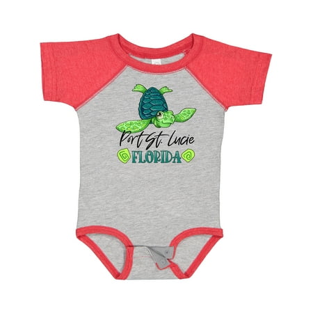 Inktastic Port St. Lucie Florida Happy Sea Turtle Gift Baby Boy or Baby Girl Bodysuit