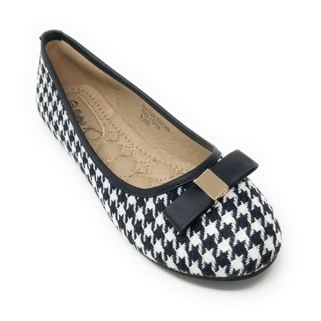 Victoria K Women s Houndstooth Solid Bow Ballerina Flats