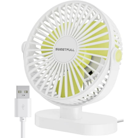 SWEETFULL USB Desk Fan Small Quiet - 3 Speeds Mini Personal Portable Fan 360° Rotation Adjustable 6 Inch Office Table Cooling Gadgets on Desktop (white yellow)
SWEETFULL USB Desk Fan Small Quiet - 3 Speeds Mini Personal Portable Fan 360° Rotation Adjustable 6 Inch Office Table Cooling Gadgets on Desktop (white yellow)