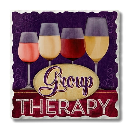 CounterArt Single Absorbent Stone Tumbled Tile Coaster Group Therapy