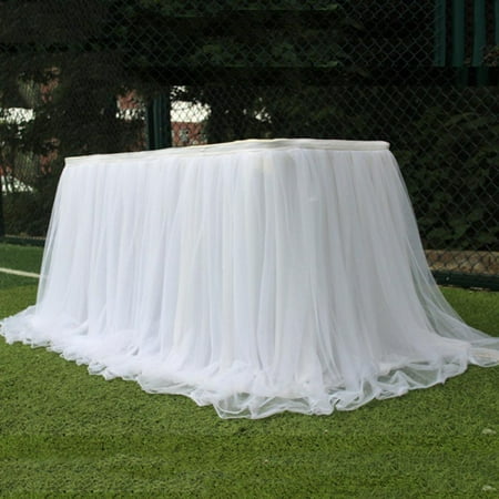 

Table Skirt Baby Shower 3.28ft Tulle Table Skirting Rectangle Tutu Table Decoration Table Cloth for Wedding Bridal Shower Baptism Birthday Party Christening Banquet Table Decorations