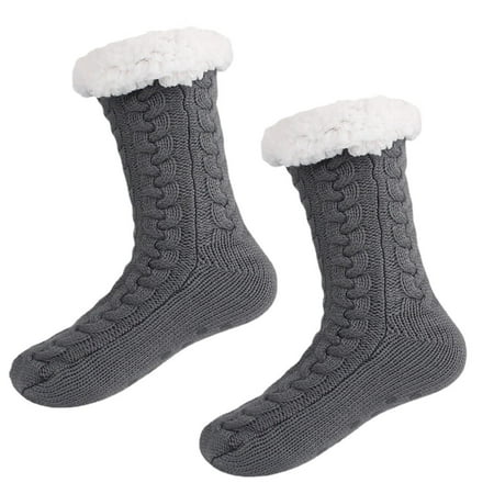 Slipper Socks for Women | Soft Thick Knitted Socks with Non Slip Grips | Winter Warm Socks for Teens and Adults Christmas Gift