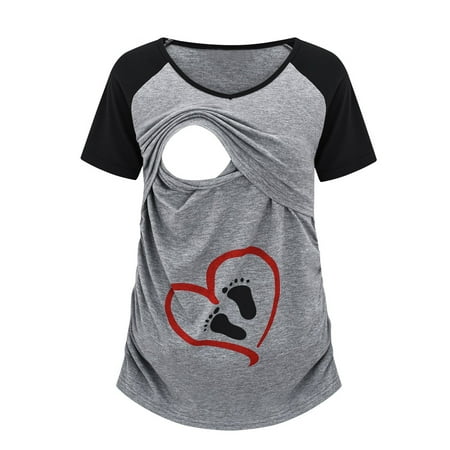 Tangnade Womens Maternity Summer Short Sleeve Cute Printed V Neck Tops Pregnancy Top For Breastfeeding Maternity Tops
Tangnade Womens Maternity Summer Short Sleeve Cute Printed V Neck Tops Pregnancy Top For Breastfeeding Maternity Tops