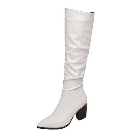 LBECLEY Womens Taupe Boots Knee High Wide Calf Women s Autumn Winter Solid Color Vintage Thick Low Heel Denim Pleated Heel Leather Side Zipper Mid Boots Cow Shoes White 38
LBECLEY Womens Taupe Boots Knee High Wide Calf Women s Autumn Winter Solid Color Vintage Thick Low Heel Denim Pleated Heel Leather Side Zipper Mid Boots Cow Shoes White 38