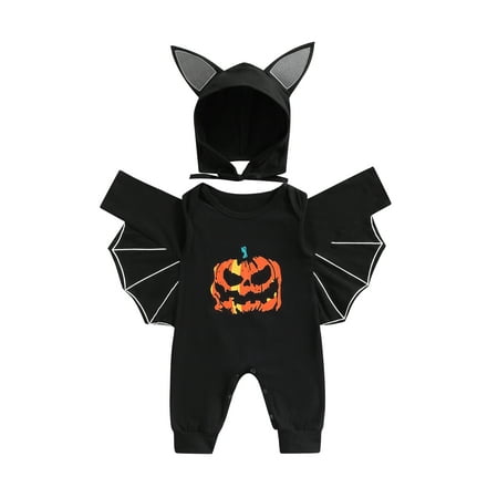 Gwiyeopda Little Baby Boys Girls Halloween Outfit Pumpkin Print Round Neck Long Sleeve Romper+ Tie-Up Hat
Gwiyeopda Little Baby Boys Girls Halloween Outfit Pumpkin Print Round Neck Long Sleeve Romper+ Tie-Up Hat