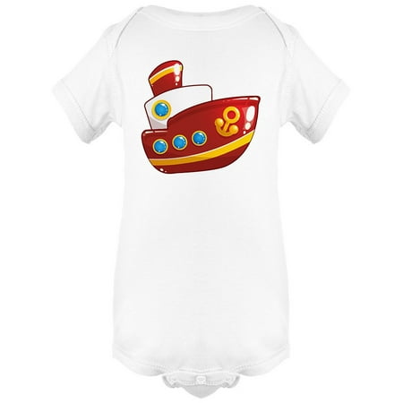 Cartoon Red Steamship Bodysuit Infant -Image by Shutterstock Newborn