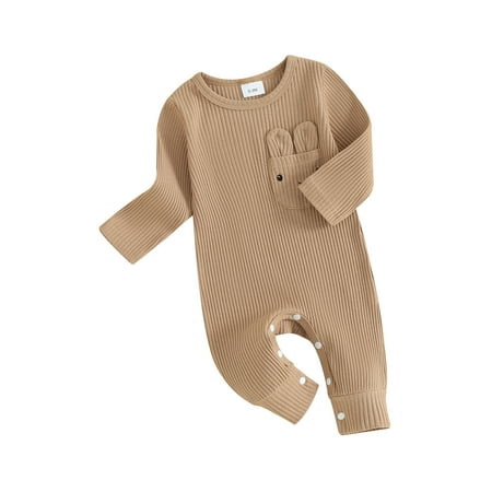 FEORJGP Infant Baby Girls Boys Easter Romper Newborn Long Sleeve Jumpsuit Crew Neck Bodysuit Ribbed Rabbit Pocket Casual Romper for Spring Fall Daily
FEORJGP Infant Baby Girls Boys Easter Romper Newborn Long Sleeve Jumpsuit Crew Neck Bodysuit Ribbed Rabbit Pocket Casual Romper for Spring Fall Daily
