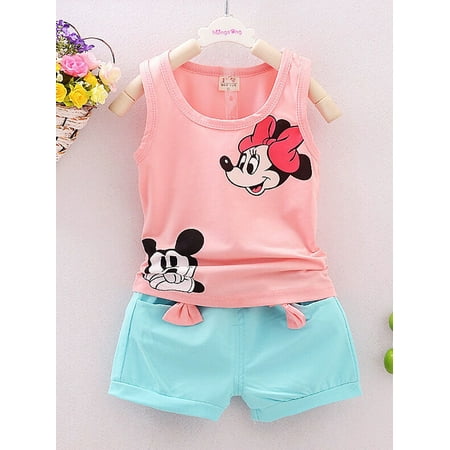 Hirigin 2PCS Baby Girls Kids Summer Toddler Outfits T-shirt Tops+Shorts Pants