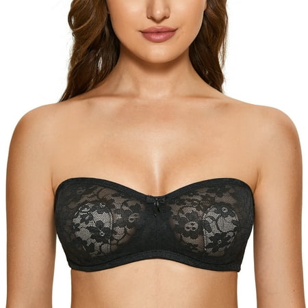 DOBREVA Women s Lace Strapless Bra See Through Minimizer Plus Size Underwire Sexy Bandeau
DOBREVA Women s Lace Strapless Bra See Through Minimizer Plus Size Underwire Sexy Bandeau