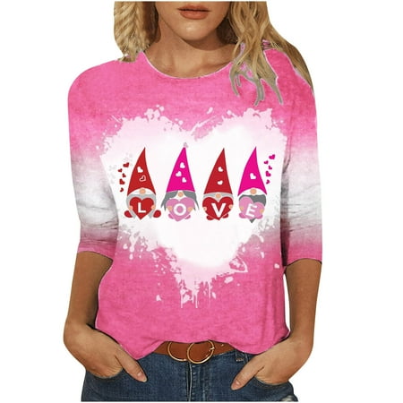 Womens 3/4 Sleeves Blouse Fashion Retro Valentine s Day Love Printing Pullover Casual Loose Crew Neck Ladies Tunics Sweatshirt Tops
Womens 3/4 Sleeves Blouse Fashion Retro Valentine s Day Love Printing Pullover Casual Loose Crew Neck Ladies Tunics Sweatshirt Tops