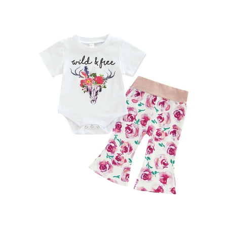 Bagilaanoe 2pcs Baby Girl Outfits Short Sleeve Letter Print Romper Tops Floral Elastic Waist Flared Pants
Bagilaanoe 2pcs Baby Girl Outfits Short Sleeve Letter Print Romper Tops Floral Elastic Waist Flared Pants
