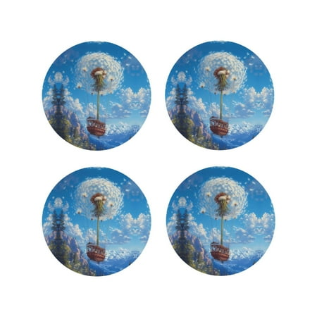 Drink Coasters Set of 4 Dandelion Hot Air Balloon Leather Coasters for Coffee Table Protector Heat Resistant Cute Coasters for Home Decor Housewarming Gifts Bar Kitchen 4 Inch Round Shape
Drink Coasters Set of 4 Dandelion Hot Air Balloon Leather Coasters for Coffee Table Protector Heat Resistant Cute Coasters for Home Decor Housewarming Gifts Bar Kitchen 4 Inch Round Shape
