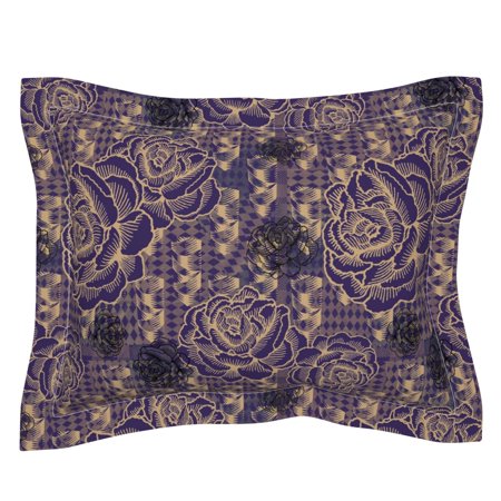 Floral Rose Graphic Vivid Oversized Pillow Sham by Roostery