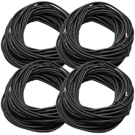 Seismic Audio 4 100' Raw Wire HOME PA/DJ SPEAKER CABLE Black - RW100FourPack