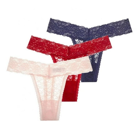 3 Pack Womens Floral Lace Thongs Low Rise Mesh Underwear Seamless Bow Panties T-Back Thongs See Through Panties
3 Pack Womens Floral Lace Thongs Low Rise Mesh Underwear Seamless Bow Panties T-Back Thongs See Through Panties
