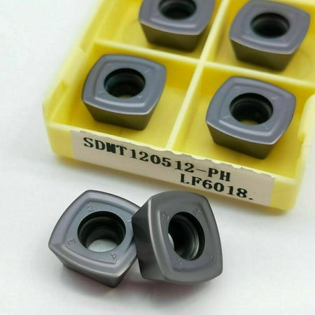 GLFILL 10Pcs Sdmt120512-Ph Lf6018 Cnc Carbide Milling Inserts for Stainless Steel