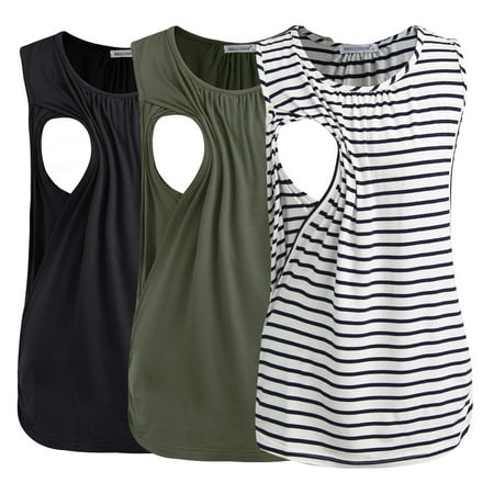 Smallshow Women s Maternity Nursing Tank Top Ruched Breastfeeding Clothes 3-Pack
Smallshow Women s Maternity Nursing Tank Top Ruched Breastfeeding Clothes 3-Pack