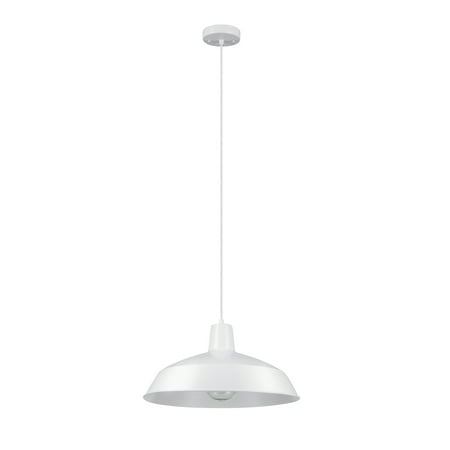 Globe Electric Barnyard 1-Light Matte White Pendant with White Woven Fabric Cord 60486
Globe Electric Barnyard 1-Light Matte White Pendant with White Woven Fabric Cord 60486
