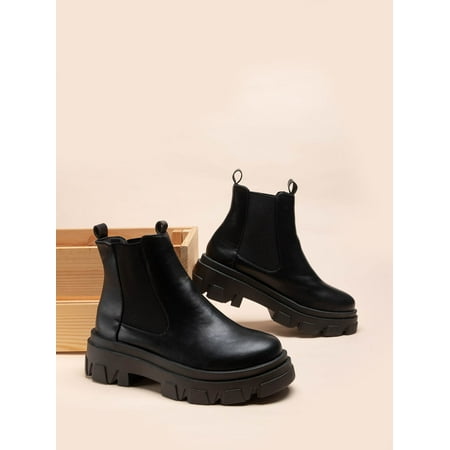 Slip On Chunky Heeled Chelsea Boots Women‘s Footwear