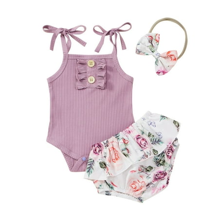TAIAOJING Baby Girl Clothes Ruffles Suspender Romper Bodysuit Floral Shorts Fall Outfits 3-6 Months 
TAIAOJING Baby Girl Clothes Ruffles Suspender Romper Bodysuit Floral Shorts Fall Outfits 3-6 Months