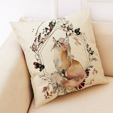 45x45cm Pillow Case Cotton Linen Car Sofa Bed Waist Throw Cushion Cover Home Decoration