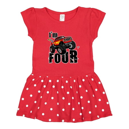 Inktastic 4th Birthday Monster Truck Gift Toddler Girl Dress