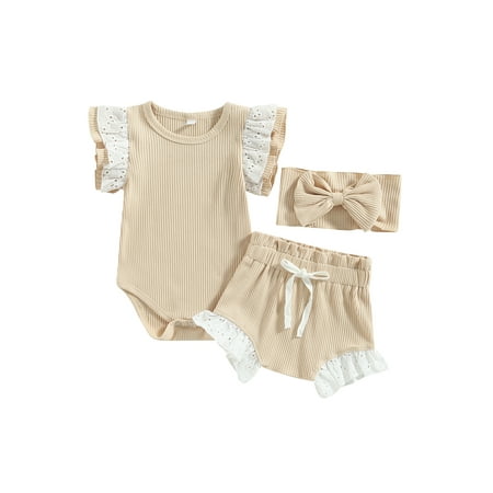 Cute Newborn Baby Girls Summer Crew Neck Short Sleeve Ruffle Knitted Rib T-Shirt Tops+Ruffle Shorts+Headband 3Pcs Suit
Cute Newborn Baby Girls Summer Crew Neck Short Sleeve Ruffle Knitted Rib T-Shirt Tops+Ruffle Shorts+Headband 3Pcs Suit