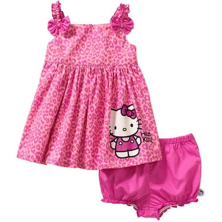 Hello Kitty Newborn Baby Girls' Woven Sundress 2-Piece Set