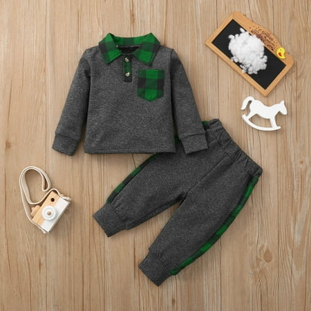 Leutsin Newborn Baby Long Sleeve Plaid Printed Pullover Sweatshirt Top+Long Pants Set
Leutsin Newborn Baby Long Sleeve Plaid Printed Pullover Sweatshirt Top+Long Pants Set