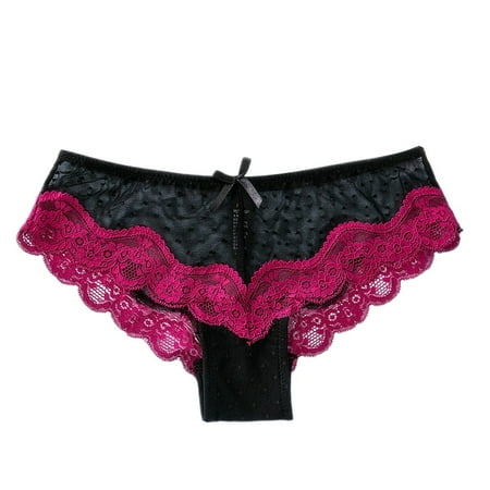 Knosfe Lace Panties for Women Low Waisted Underwear Women s Stretch Breathable Briefs M