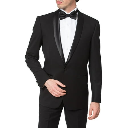 Adam Baker Bello BL301-1 Men's Slim Fit Shawl Collared Tuxedo - Black - 40L
