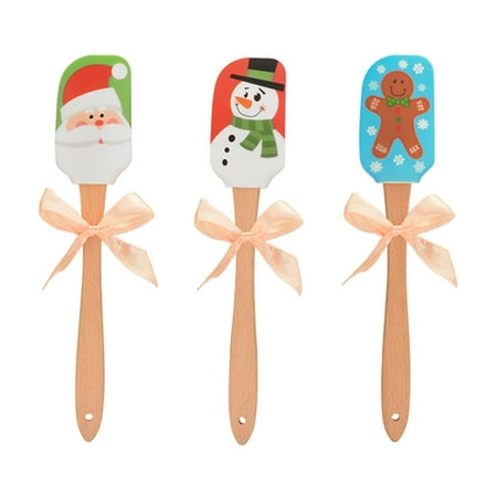 FRCOLOR 3pcs Christmas Design Wooden Handle Silicone Spatula Scraper Butter Cake Cream Stirrer Kitchen Baking Tool (Santa Claus Snowman Gingersnap)
FRCOLOR 3pcs Christmas Design Wooden Handle Silicone Spatula Scraper Butter Cake Cream Stirrer Kitchen Baking Tool (Santa Claus Snowman Gingersnap)