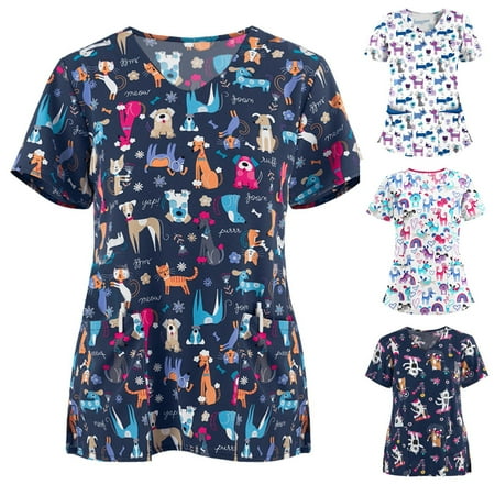 Foraging dimple Women Working Uniform T-shirts Women Short Sleeve V Neck Cartoon Pattern Tops Working Uniform T-shirts
Foraging dimple Women Working Uniform T-shirts Women Short Sleeve V Neck Cartoon Pattern Tops Working Uniform T-shirts