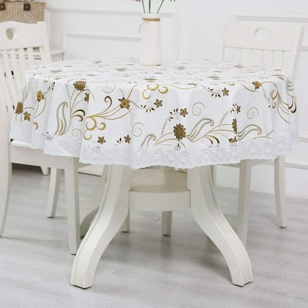 Round Vinyl Oilcloth Lace Tablecloth Waterproof PVC Plastic Spillproof Peva Heavy Duty Farm Oil Proof Wipeable Tablecloth for Luau White+Gold Floral 60 Inch
Round Vinyl Oilcloth Lace Tablecloth Waterproof PVC Plastic Spillproof Peva Heavy Duty Farm Oil Proof Wipeable Tablecloth for Luau White+Gold Floral 60 Inch