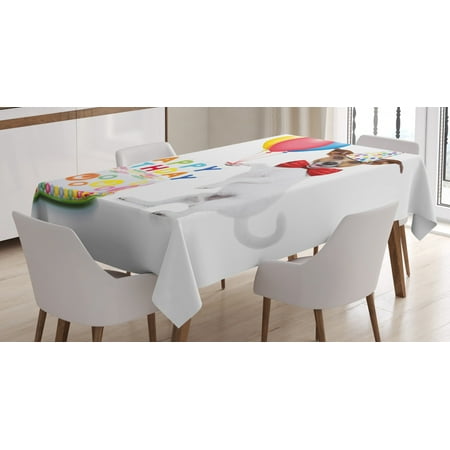 Birthday Decorations for Kids Tablecloth Dancing Party Dog with Cake and Colorful Balloons Art Print Rectangular Table Cover for Dining Room Kitchen 60 X 90 Inches Multicolor by Ambesonne
Birthday Decorations for Kids Tablecloth Dancing Party Dog with Cake and Colorful Balloons Art Print Rectangular Table Cover for Dining Room Kitchen 60 X 90 Inches Multicolor by Ambesonne
