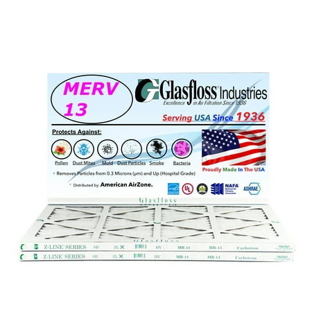 Glasfloss 14x24x1 - MERV 13 -Qty:4 - Furnace Air Filter - Made in USA (Actual Size: 13.5 x 23.5x7/8 inch)
Glasfloss 14x24x1 - MERV 13 -Qty:4 - Furnace Air Filter - Made in USA (Actual Size: 13.5 x 23.5x7/8 inch)