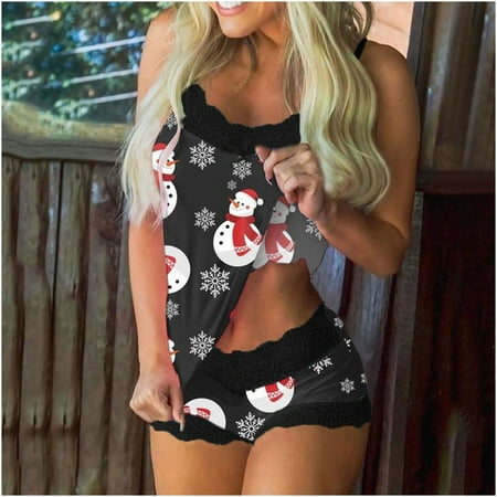 Floleo Clearance Christmas Women Sexy Lingerie Fashion Print Pajamas Sleeveless Lace Cami Shorts Pajama Set
Floleo Clearance Christmas Women Sexy Lingerie Fashion Print Pajamas Sleeveless Lace Cami Shorts Pajama Set