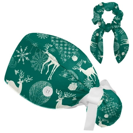 Working Cap with Buttons and Sweatband Scrub Hat Bouffant Caps with Scrunchie Christmas Tie Back Hats
Working Cap with Buttons and Sweatband Scrub Hat Bouffant Caps with Scrunchie Christmas Tie Back Hats