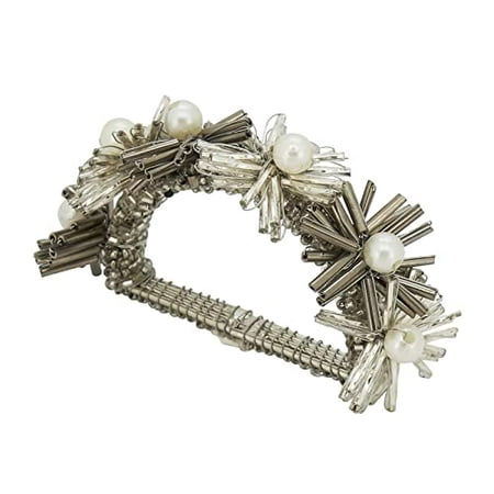 Fennco Styles Hand Beaded Flower Metal Decorative Napkin Rings Set of 4 - Silver Glass Beads Napkin Holders for Christmas Home Dining Room Banquet Family Gathering Holiday and Special Occasion
Fennco Styles Hand Beaded Flower Metal Decorative Napkin Rings Set of 4 - Silver Glass Beads Napkin Holders for Christmas Home Dining Room Banquet Family Gathering Holiday and Special Occasion