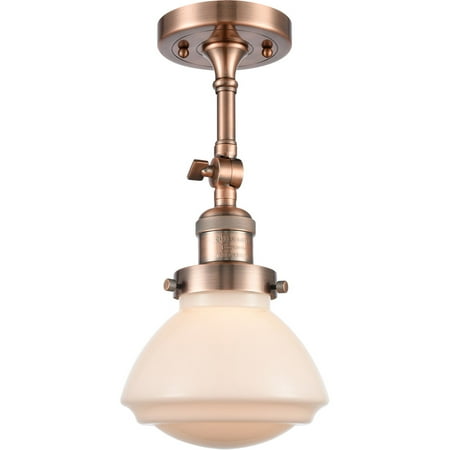 Antique Copper Tone Semi Flush 7 Wide Steel/Cast Brass/Glass Medium Base 1 Light Fixture
Antique Copper Tone Semi Flush 7 Wide Steel/Cast Brass/Glass Medium Base 1 Light Fixture